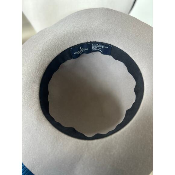 Boho Western Grey Wool Felt Big Brim Floppy Feather Rope Trim Hat main image 8